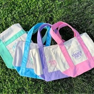 Trader Joe's Canvas Tote set with 4